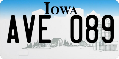 IA license plate AVE089