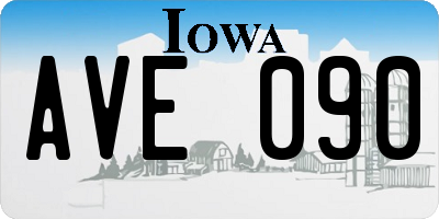 IA license plate AVE090