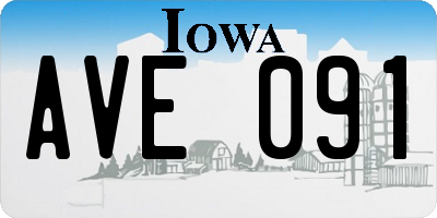IA license plate AVE091