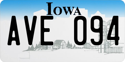 IA license plate AVE094