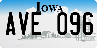 IA license plate AVE096