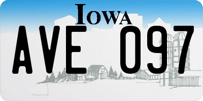 IA license plate AVE097