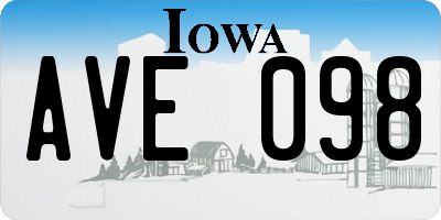IA license plate AVE098
