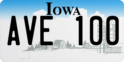 IA license plate AVE100