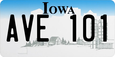 IA license plate AVE101