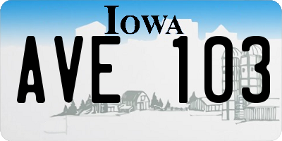 IA license plate AVE103