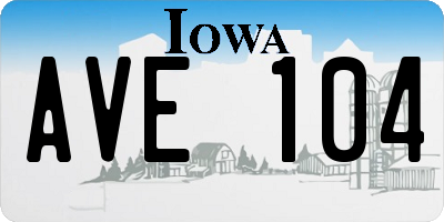 IA license plate AVE104