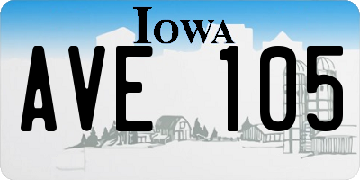 IA license plate AVE105