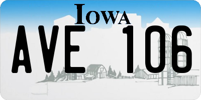 IA license plate AVE106