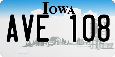 IA license plate AVE108