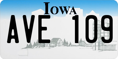 IA license plate AVE109