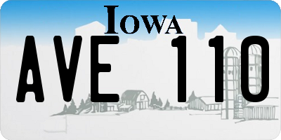 IA license plate AVE110