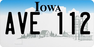 IA license plate AVE112