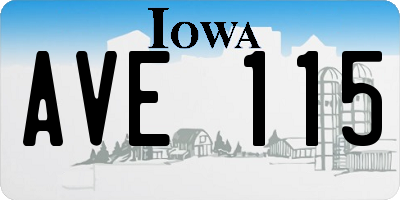 IA license plate AVE115