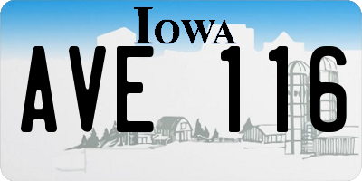 IA license plate AVE116