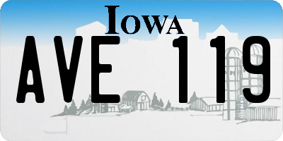 IA license plate AVE119