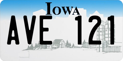 IA license plate AVE121