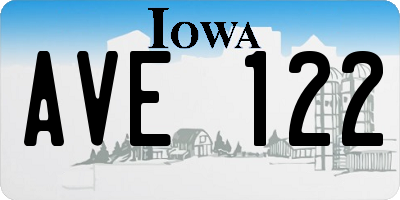 IA license plate AVE122