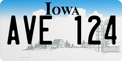 IA license plate AVE124