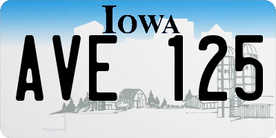 IA license plate AVE125