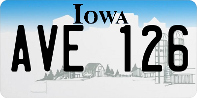 IA license plate AVE126
