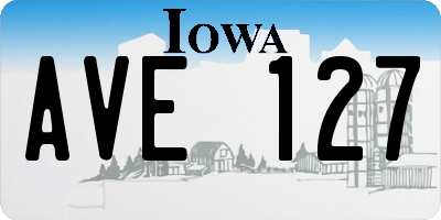 IA license plate AVE127