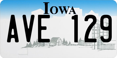 IA license plate AVE129