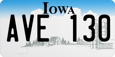 IA license plate AVE130