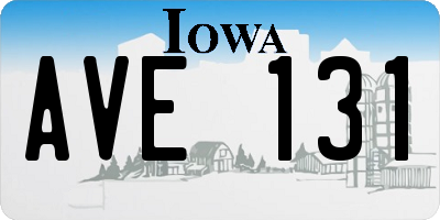 IA license plate AVE131