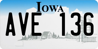 IA license plate AVE136