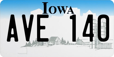 IA license plate AVE140