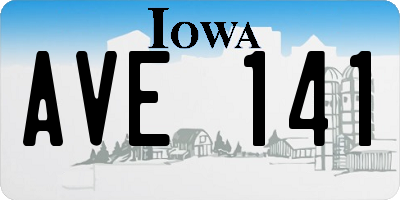 IA license plate AVE141