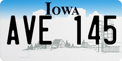 IA license plate AVE145