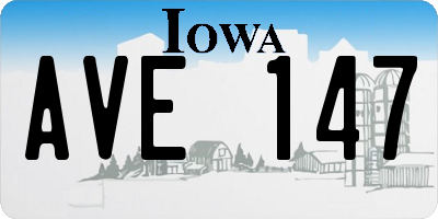 IA license plate AVE147