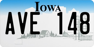 IA license plate AVE148
