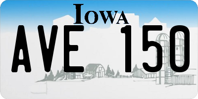 IA license plate AVE150