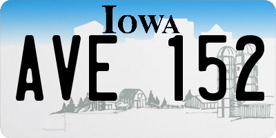 IA license plate AVE152
