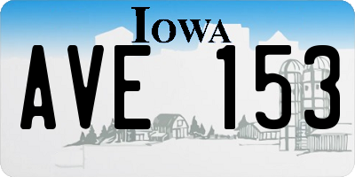 IA license plate AVE153