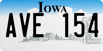IA license plate AVE154