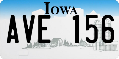IA license plate AVE156