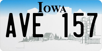 IA license plate AVE157