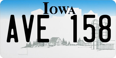 IA license plate AVE158