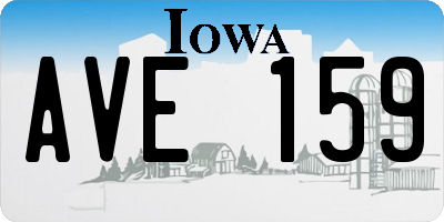 IA license plate AVE159
