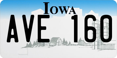 IA license plate AVE160