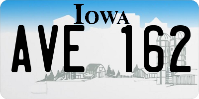 IA license plate AVE162