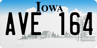 IA license plate AVE164