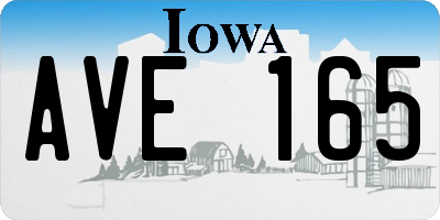 IA license plate AVE165
