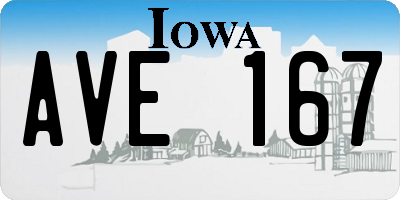 IA license plate AVE167