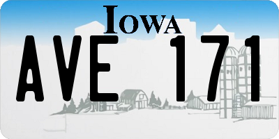 IA license plate AVE171