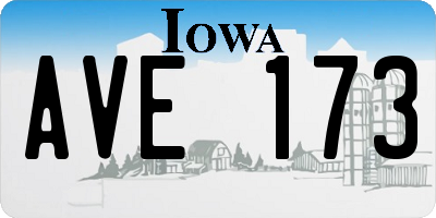 IA license plate AVE173
